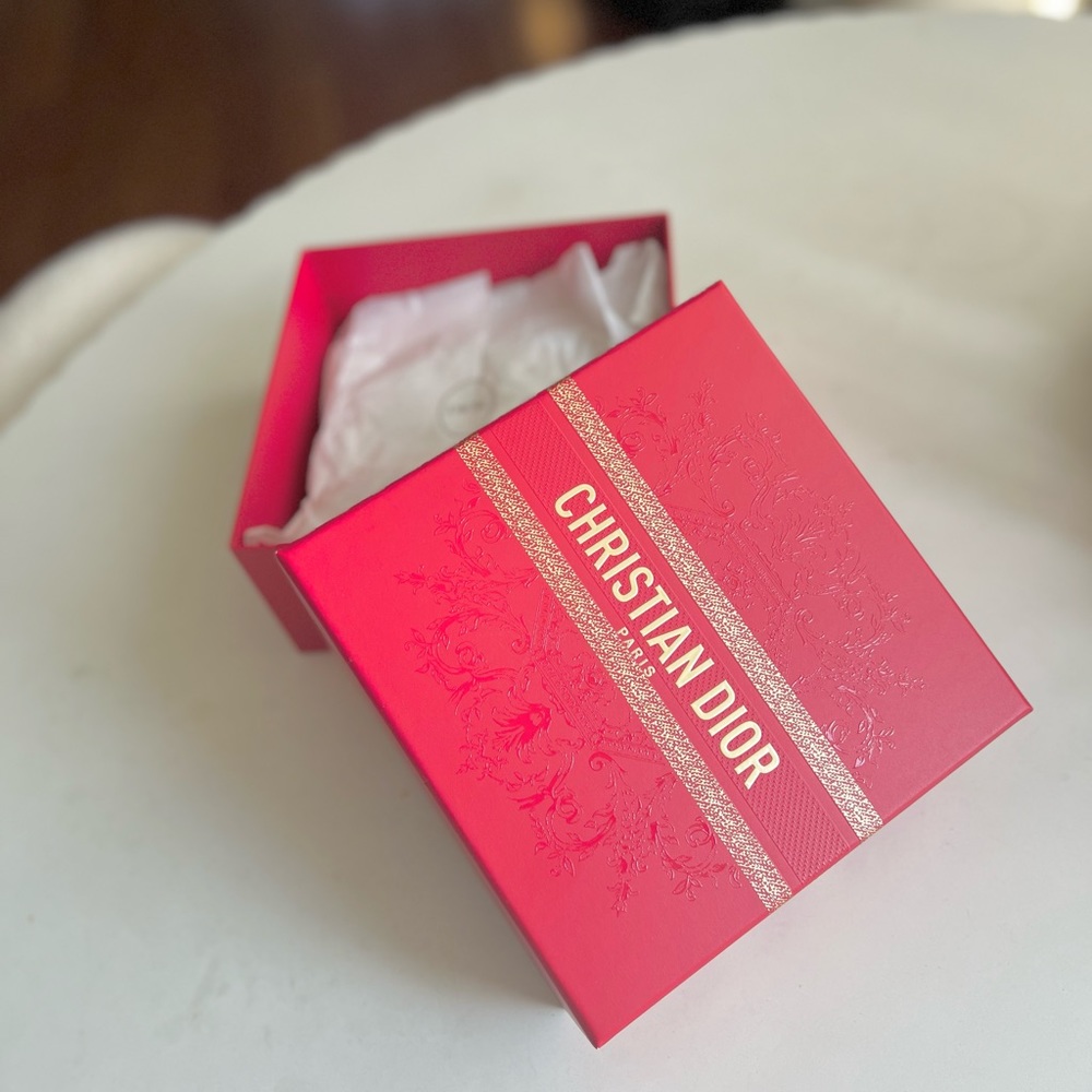 Christian Dior Red & Gold Embossed Gift Box